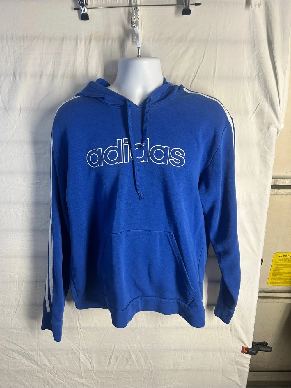 adidas Men’s Royal Blue Crewneck Hoodie with White Logo